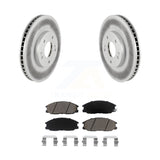Transit Auto - Front Coated Disc Brake Rotors And Ceramic Pads Kit For 2001-2006 Hyundai Santa Fe With 294mm Diameter Rotor KGC-100274