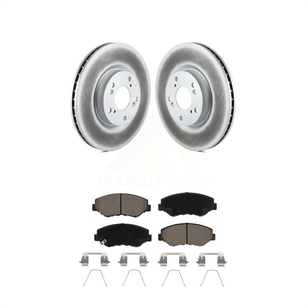 Transit Auto - Front Coated Disc Brake Rotors And Ceramic Pads Kit For Honda Civic CR-V Acura ILX KGC-100308