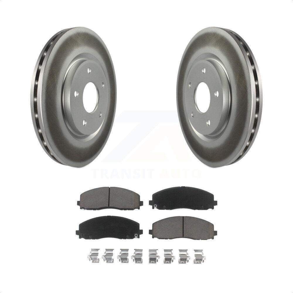 Transit Auto - Front Coated Disc Brake Rotors And Ceramic Pads Kit For Dodge Grand Caravan Chrysler Journey Town & Country Pacifica Ram C/V Volkswagen Routan Voyager KGC-100323