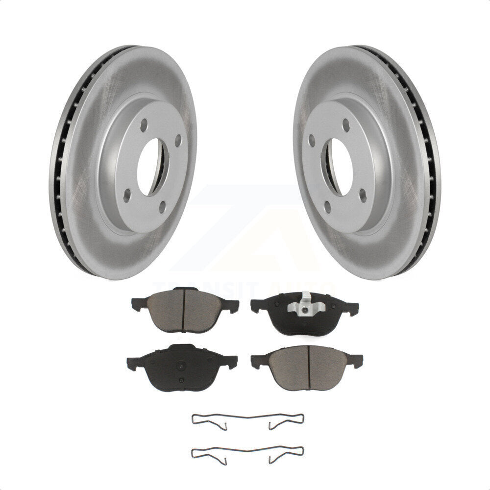 Transit Auto - Front Coated Disc Brake Rotors And Ceramic Pads Kit For 2004 Ford Focus LX Mid High SE ZTS ZTW ZX3 ZX5 From 04 05 KGC-100330
