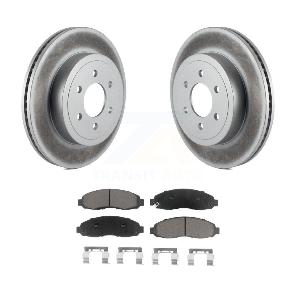 Transit Auto - Front Coated Disc Brake Rotors And Ceramic Pads Kit For 2003-2004 Dodge Dakota KGC-100378