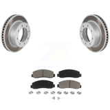 Transit Auto - Front Coated Disc Brake Rotors And Ceramic Pads Kit For Ford F-250 Super Duty F-350 KGC-100394