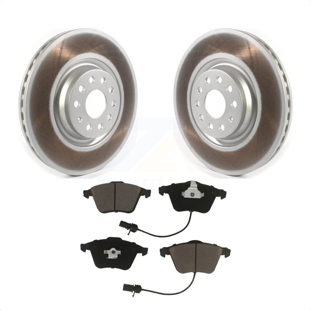 Transit Auto - Front Coated Disc Brake Rotors And Ceramic Pads Kit For Volkswagen CC With 340mm Diameter Rotor KGC-100409