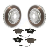 Transit Auto - Front Coated Disc Brake Rotors And Ceramic Pads Kit For Volkswagen CC With 340mm Diameter Rotor KGC-100409