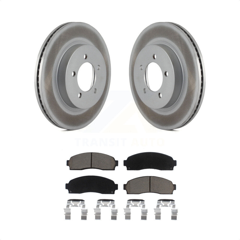 Transit Auto - Front Coated Disc Brake Rotors And Ceramic Pads Kit For Ford Explorer Mercury Mountaineer KGC-100421