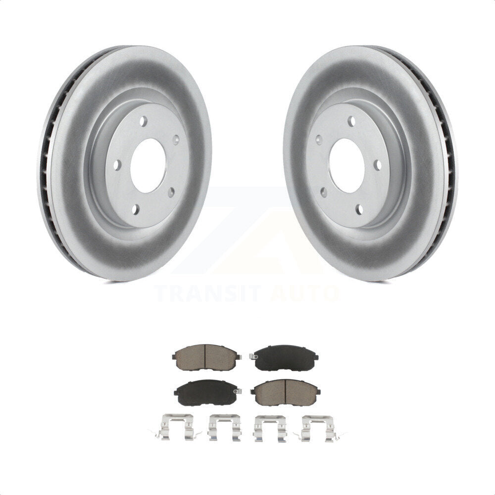 Transit Auto - Front Coated Disc Brake Rotors And Ceramic Pads Kit For 2007-2012 Nissan Sentra SE-R KGC-100433