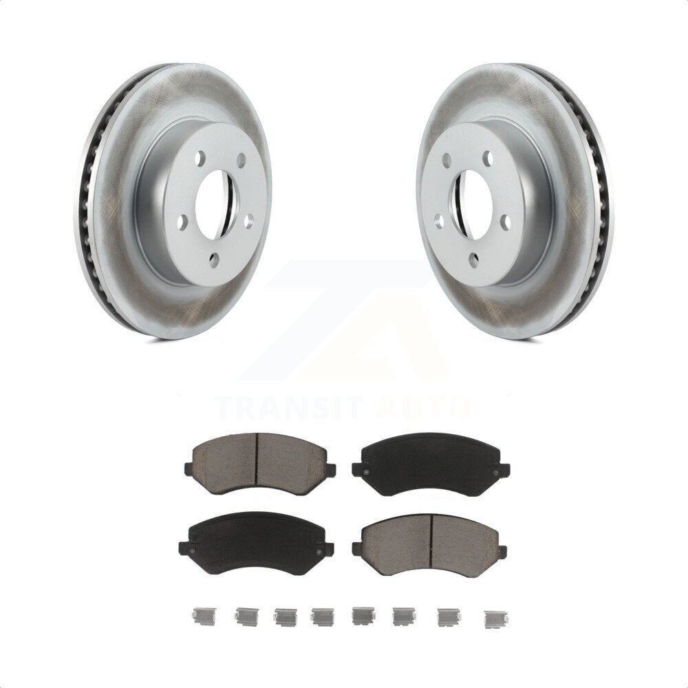 Transit Auto - Front Coated Disc Brake Rotors And Ceramic Pads Kit For 2002-2007 Jeep Liberty KGC-100438