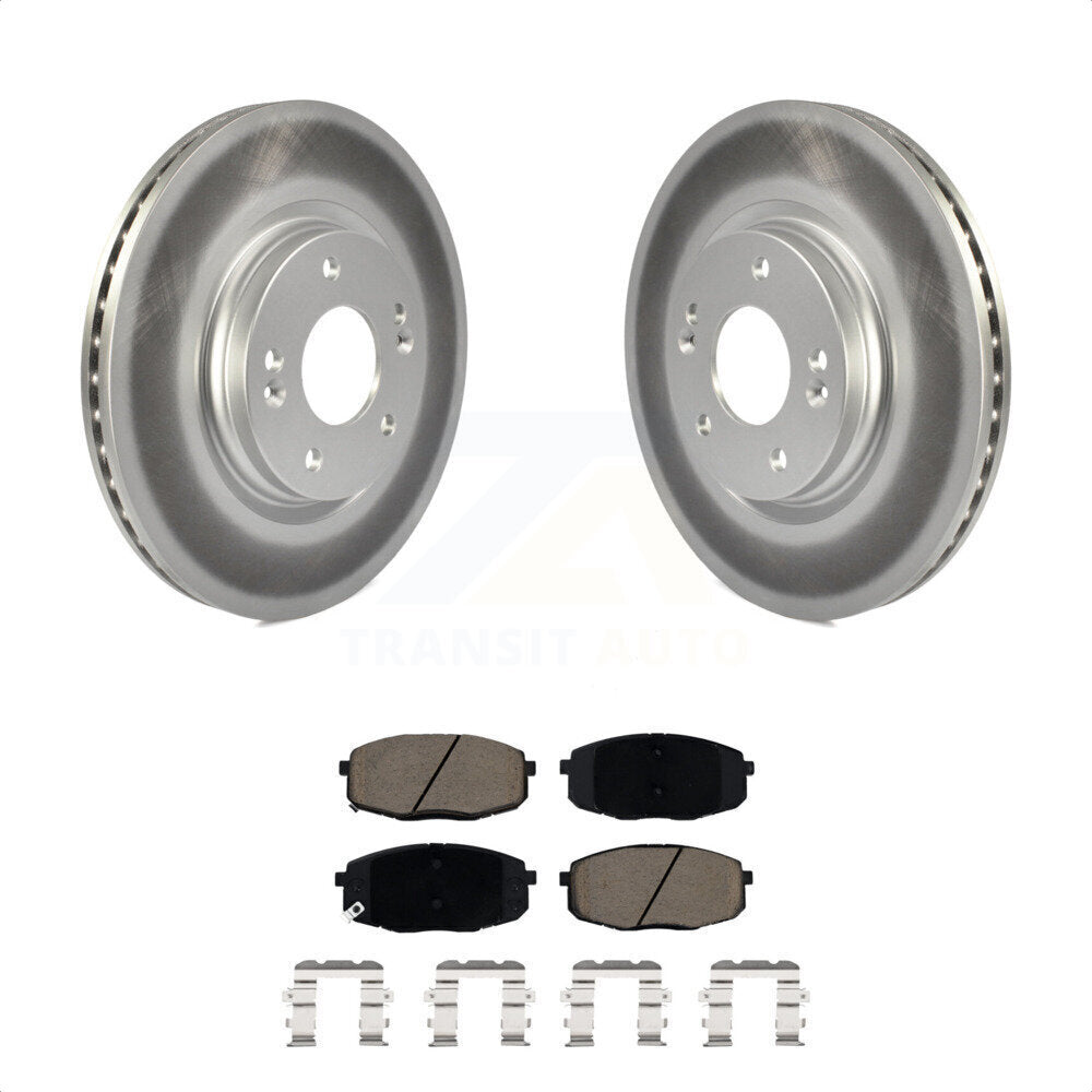 Transit Auto - Front Coated Disc Brake Rotors And Ceramic Pads Kit For 2020 Kia Forte 1.6L KGC-100447
