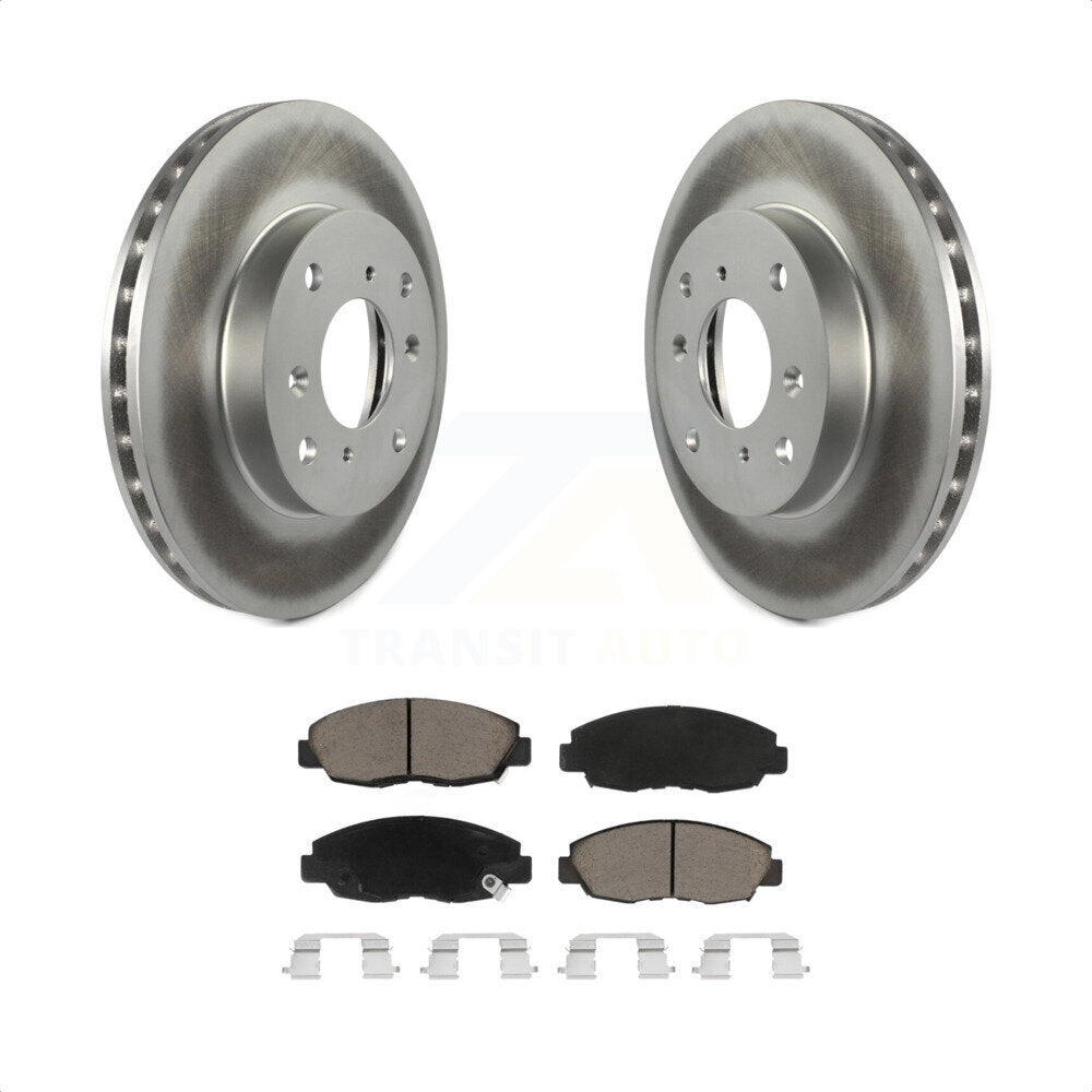 Transit Auto - Front Coated Disc Brake Rotors And Ceramic Pads Kit For Honda Accord Acura CL KGC-100448