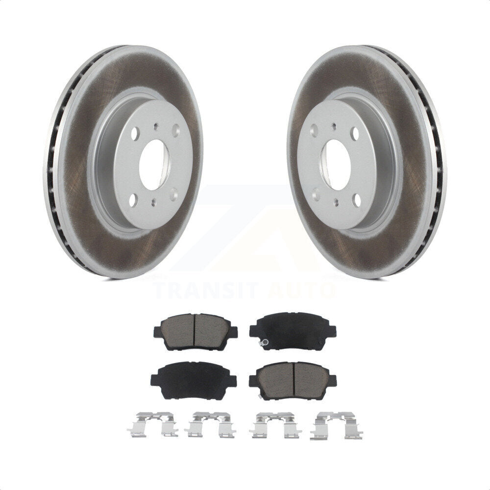 Transit Auto - Front Coated Disc Brake Rotors And Ceramic Pads Kit For 2001-2003 Toyota Prius KGC-100454