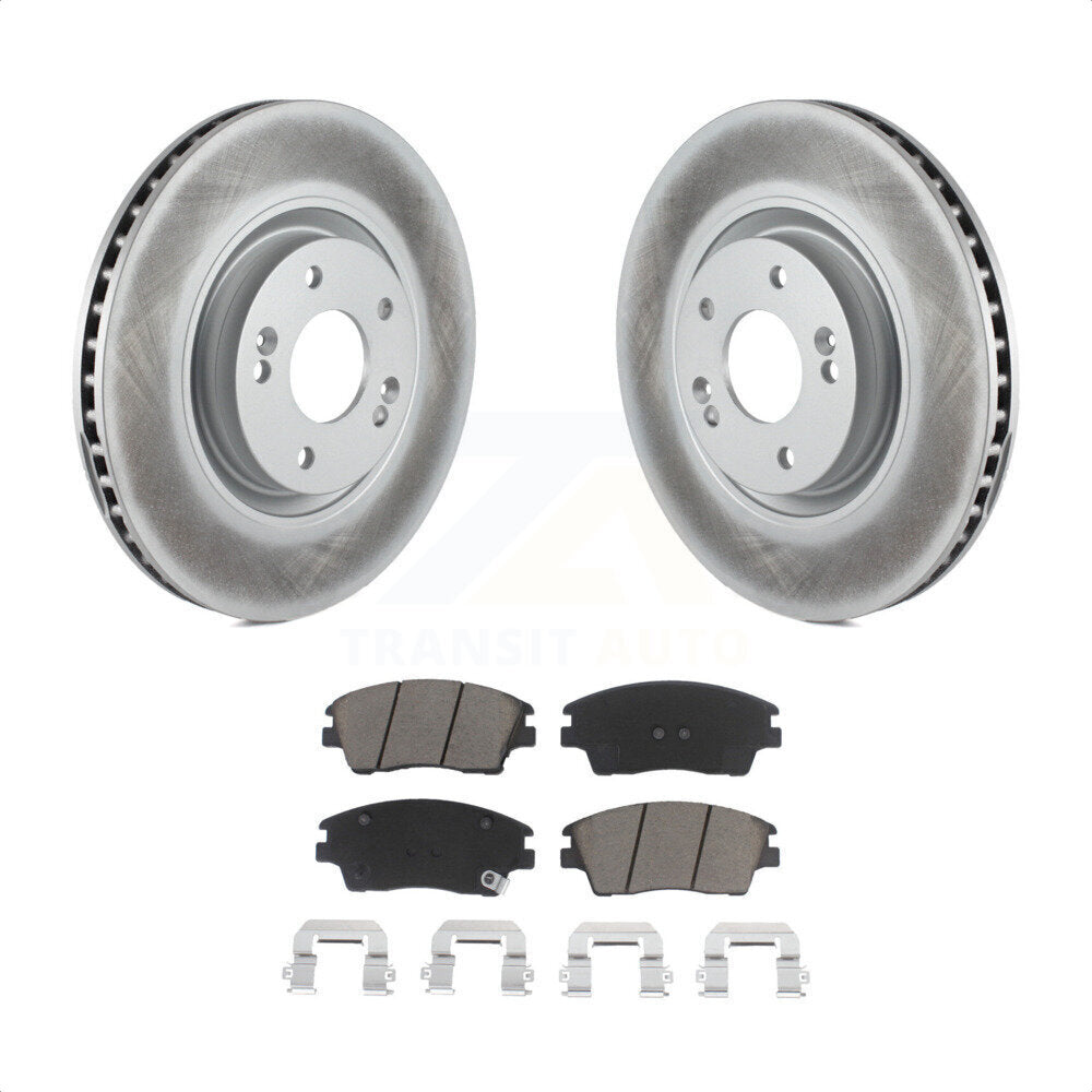 Transit Auto - Front Coated Disc Brake Rotors And Ceramic Pads Kit For 2017-2021 Kia Sportage Turbocharged KGC-100479