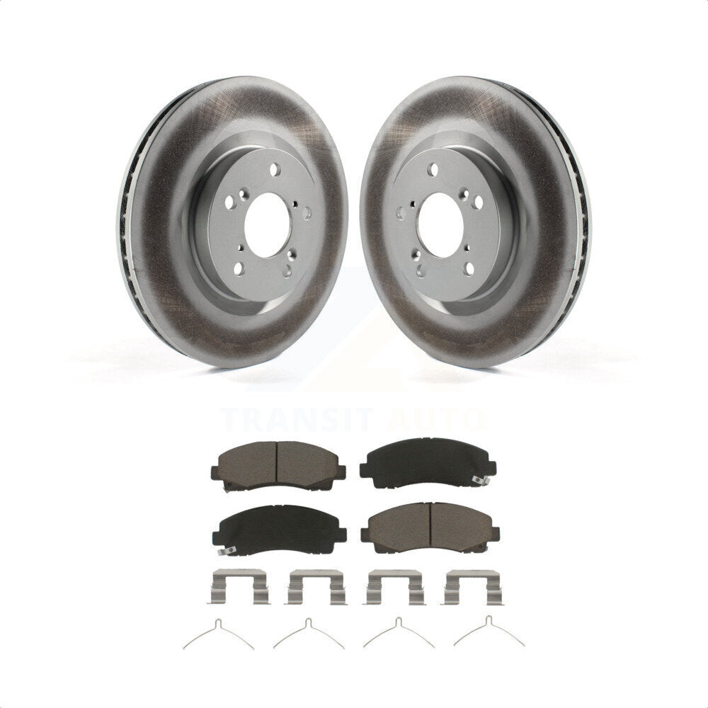 Transit Auto - Front Coated Disc Brake Rotors And Ceramic Pads Kit For 2009-2014 Acura TL KGC-100505