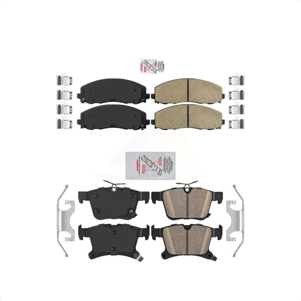 AmeriBRAKES Front Rear Ceramic Disc Brake Pads Kit For Chrysler Pacifica Voyager Grand Caravan KNF-100008
