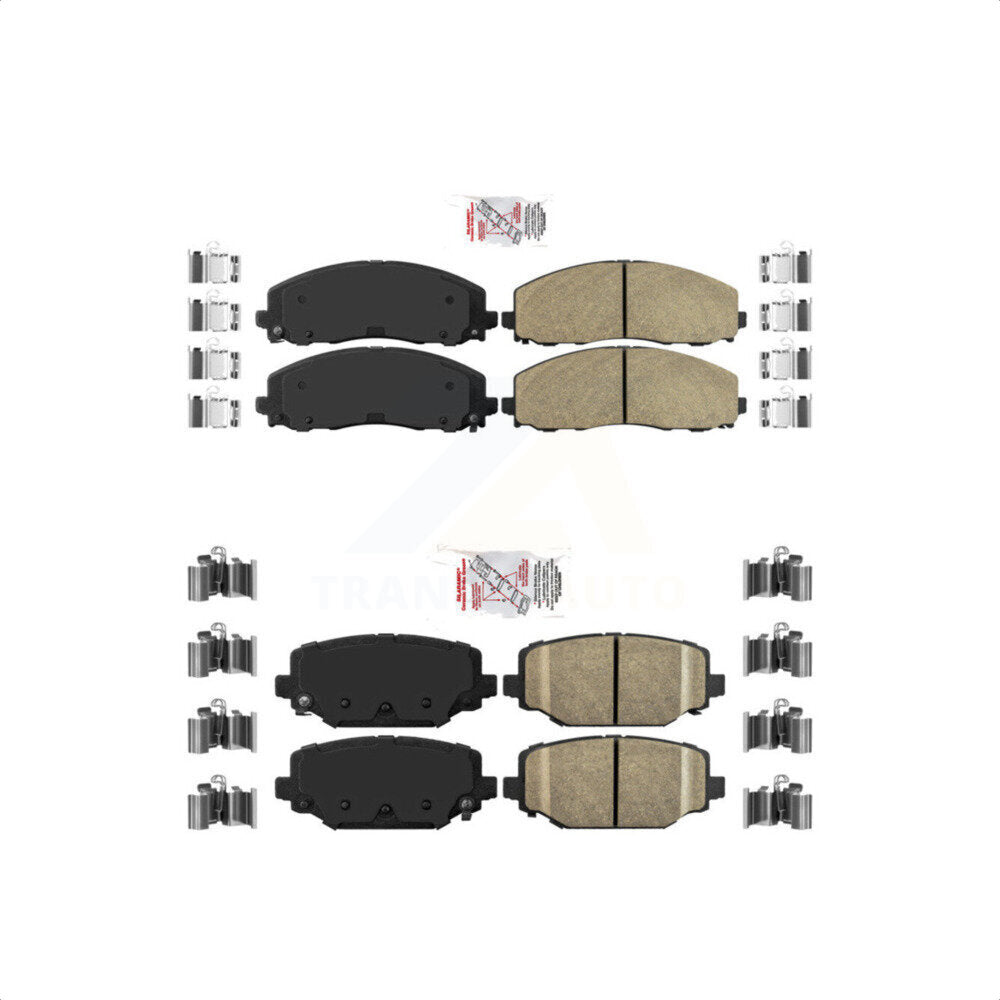 AmeriBRAKES Front Rear Ceramic Disc Brake Pads Kit For Dodge Grand Caravan Journey Chrysler Town & Country Ram C/V Volkswagen Routan KNF-100012