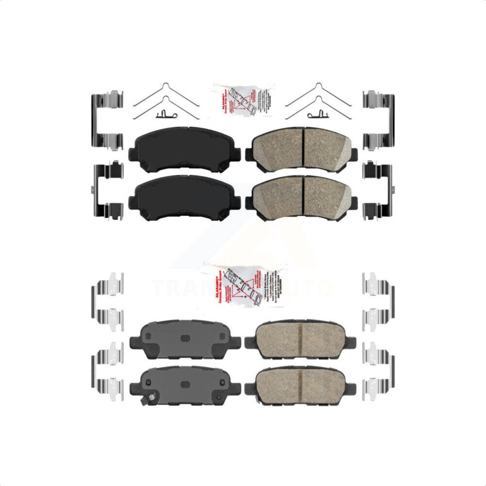 AmeriBRAKES Front Rear Ceramic Disc Brake Pads Kit For 2007-2012 Nissan Sentra SE-R Spec V KNF-100036