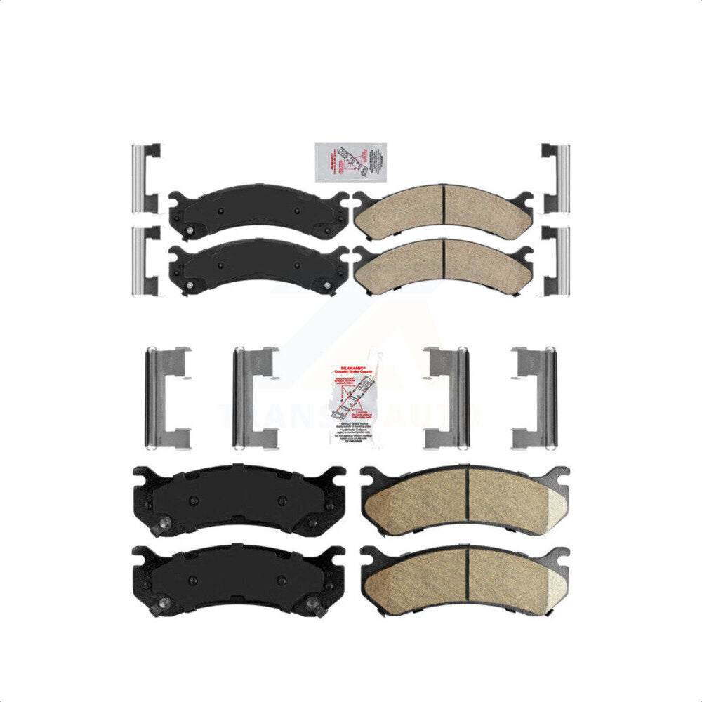 AmeriBRAKES Front Rear Ceramic Disc Brake Pads Kit For Chevrolet Silverado 2500 HD GMC Sierra 3500 Hummer H2 Classic 1500 Suburban Yukon XL Avalanche KNF-100061