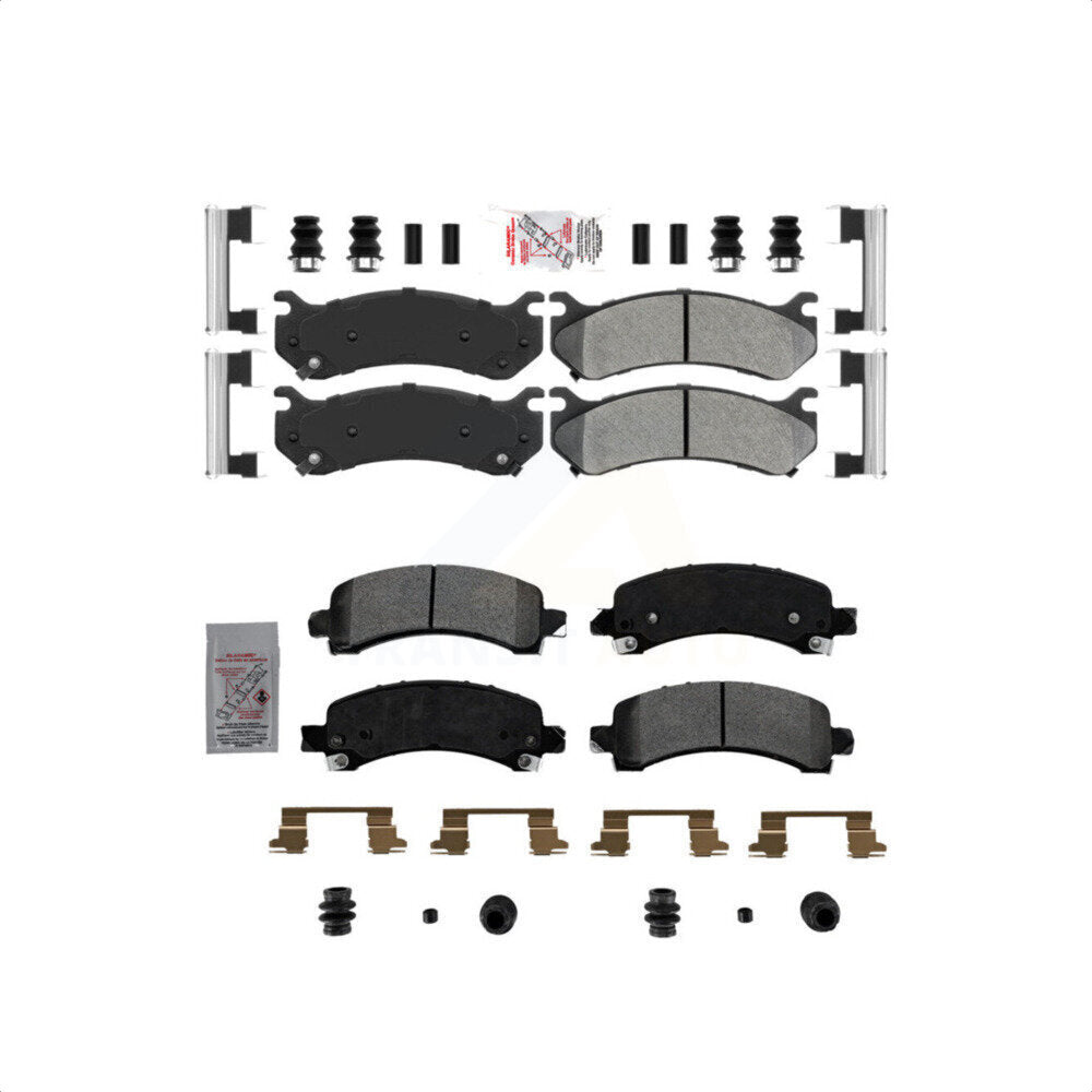 AmeriBRAKES Front Rear Semi-Metallic Disc Brake Pads Kit For Chevrolet Tahoe GMC Suburban 1500 Avalanche Yukon XL Cadillac Escalade Express Savana KNF-100071