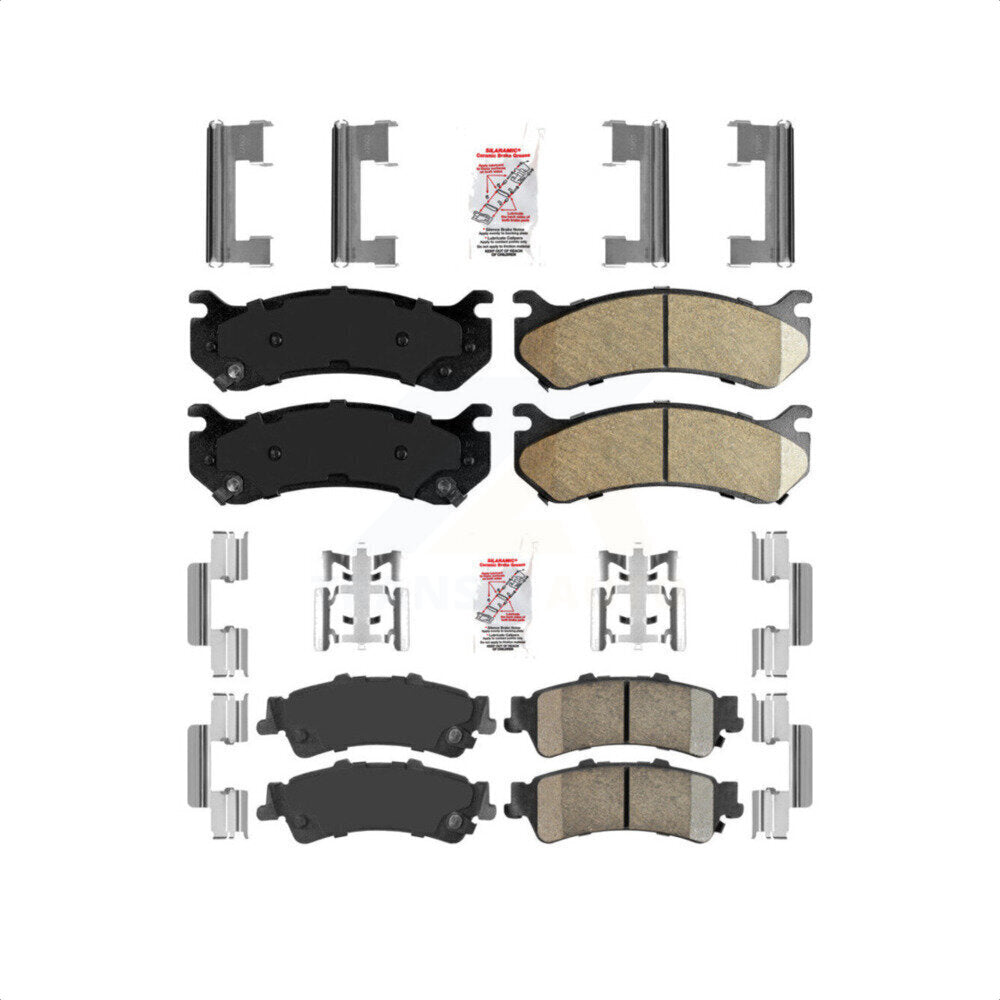 AmeriBRAKES Front Rear Ceramic Disc Brake Pads Kit For Chevrolet Silverado 1500 GMC Sierra Classic Suburban Tahoe Astro Yukon XL Safari KNF-100081
