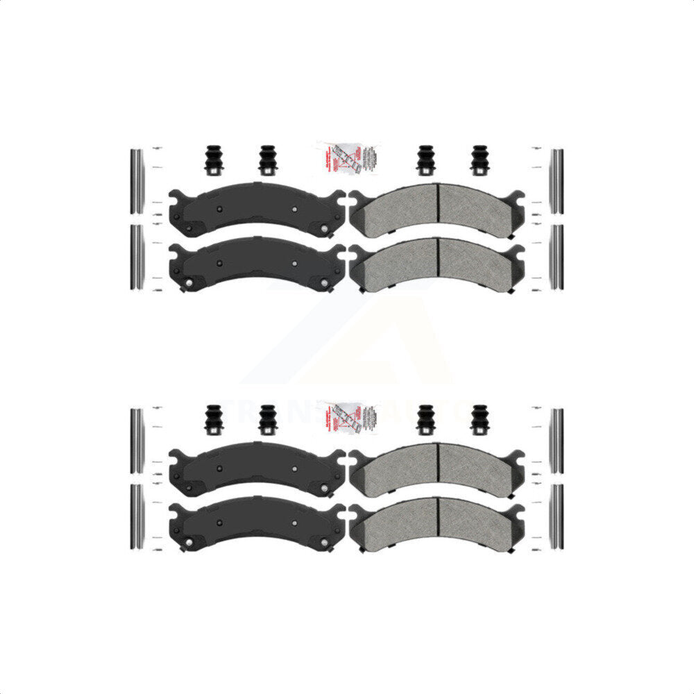 AmeriBRAKES Front Rear Semi-Metallic Disc Brake Pads Kit For Chevrolet Silverado 3500 HD GMC Sierra Classic KNF-100096