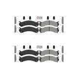 AmeriBRAKES Front Rear Semi-Metallic Disc Brake Pads Kit For Chevrolet Silverado 3500 HD GMC Sierra Classic KNF-100096