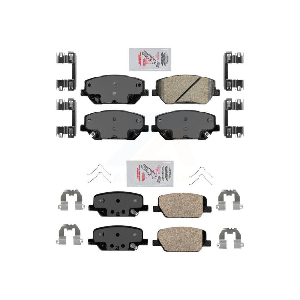 AmeriBRAKES Front Rear Ceramic Disc Brake Pads Kit For 2019-2020 Hyundai Santa Fe KNF-100099