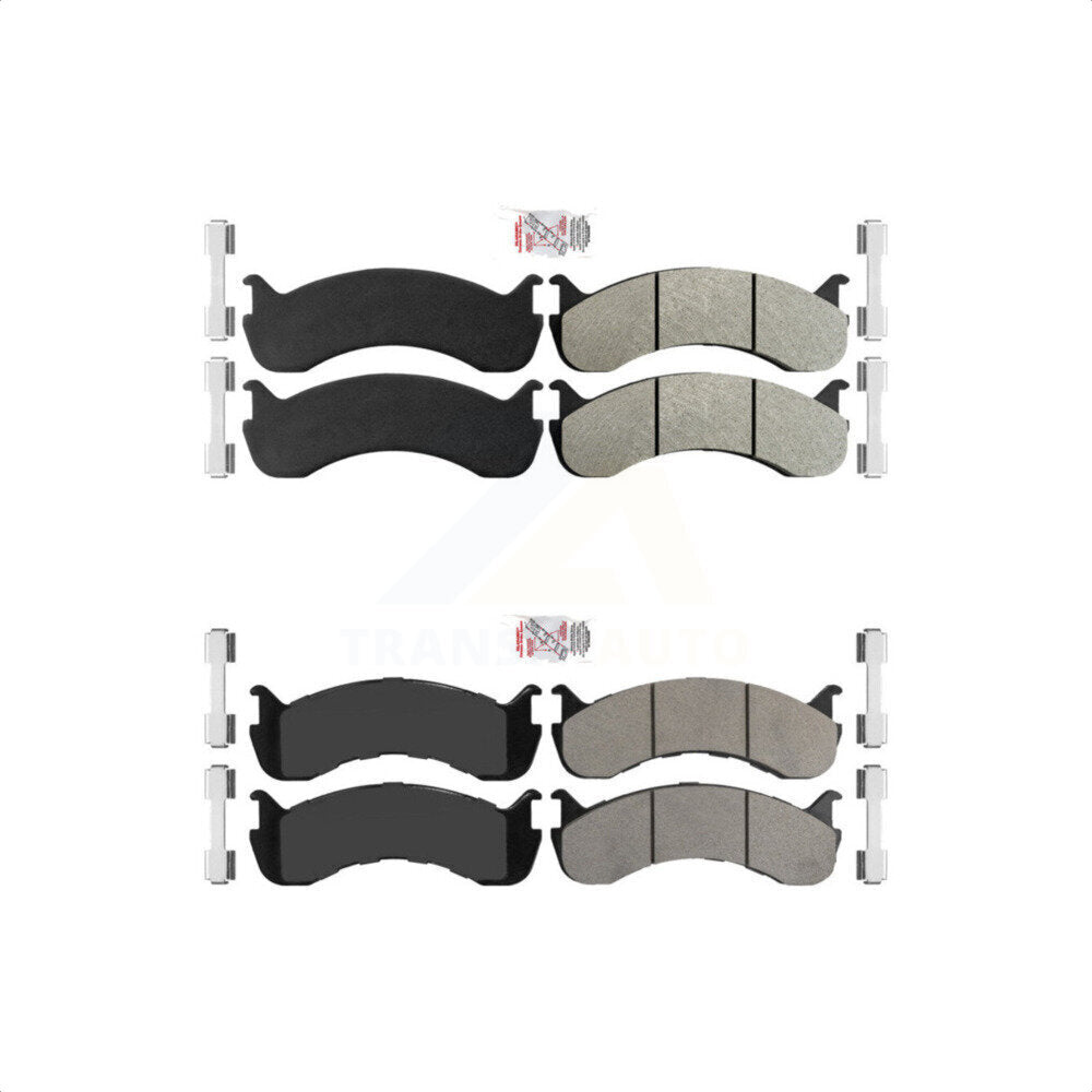 AmeriBRAKES Front Rear Semi-Metallic Disc Brake Pads Kit For 2007-2009 2011 Ford F-53 Motorhome Chassis 24000lbs To 26000lbs GVW KNF-100128