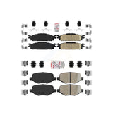 AmeriBRAKES Front Rear Ceramic Disc Brake Pads Kit For Ford Explorer Taurus Flex Lincoln MKT MKS KNF-100145