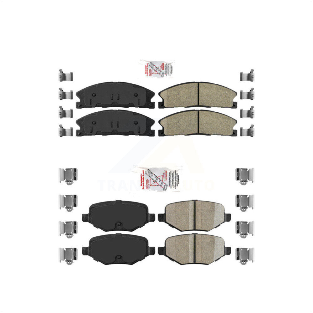 AmeriBRAKES Front Rear Ceramic Disc Brake Pads Kit For Ford Explorer Police Interceptor Utility Lincoln MKS Flex Taurus MKT KNF-100154