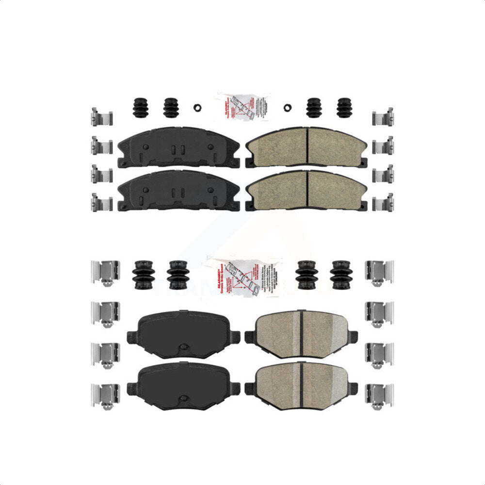 AmeriBRAKES Front Rear Ceramic Disc Brake Pads Kit For Ford Explorer Police Interceptor Utility Lincoln MKS Flex Taurus MKT KNF-100155