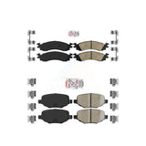 AmeriBRAKES Front Rear Ceramic Disc Brake Pads Kit For 2010-2012 Ford Taurus SHO KNF-100160
