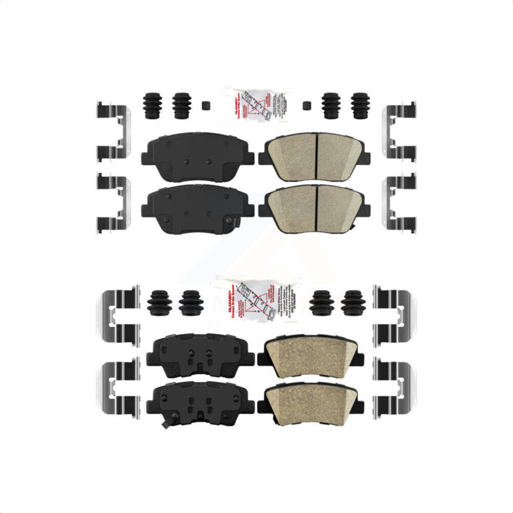 AmeriBRAKES Front Rear Ceramic Disc Brake Pads Kit For Kia Optima With Electric Parking KNF-100173