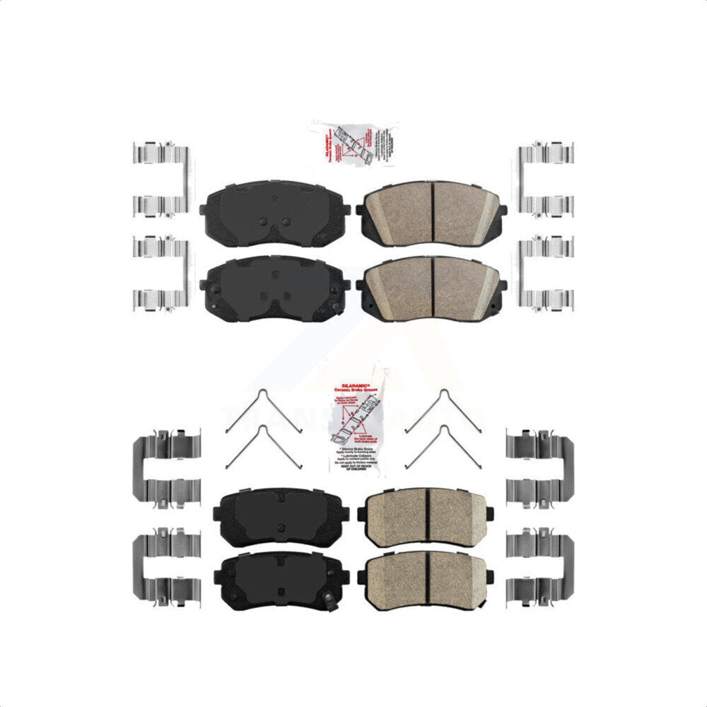 AmeriBRAKES Front Rear Ceramic Disc Brake Pads Kit For Kia Optima Hyundai Sonata KNF-100178