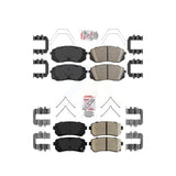 AmeriBRAKES Front Rear Ceramic Disc Brake Pads Kit For Kia Optima With Manual Parking KNF-100193
