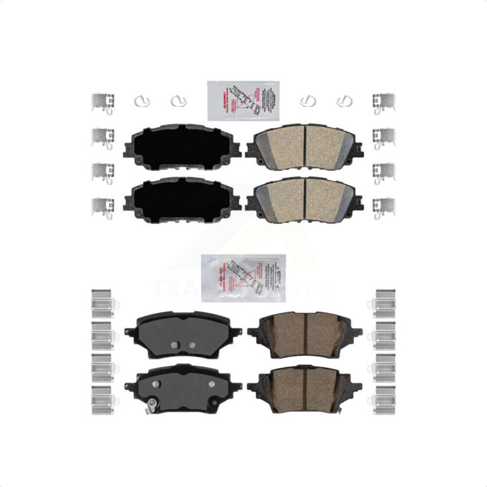 AmeriBRAKES Front Rear Ceramic Disc Brake Pads Kit For 2019 Toyota C-HR From 06 2018 Vehicles Manufactured In Japan KNF-100200