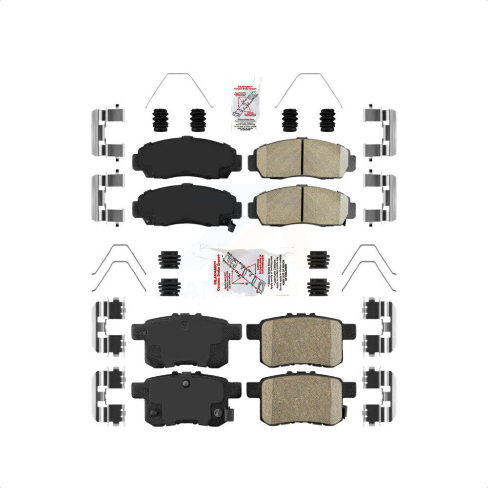 AmeriBRAKES Front Rear Ceramic Disc Brake Pads Kit For Honda Accord Acura TSX KNF-100216
