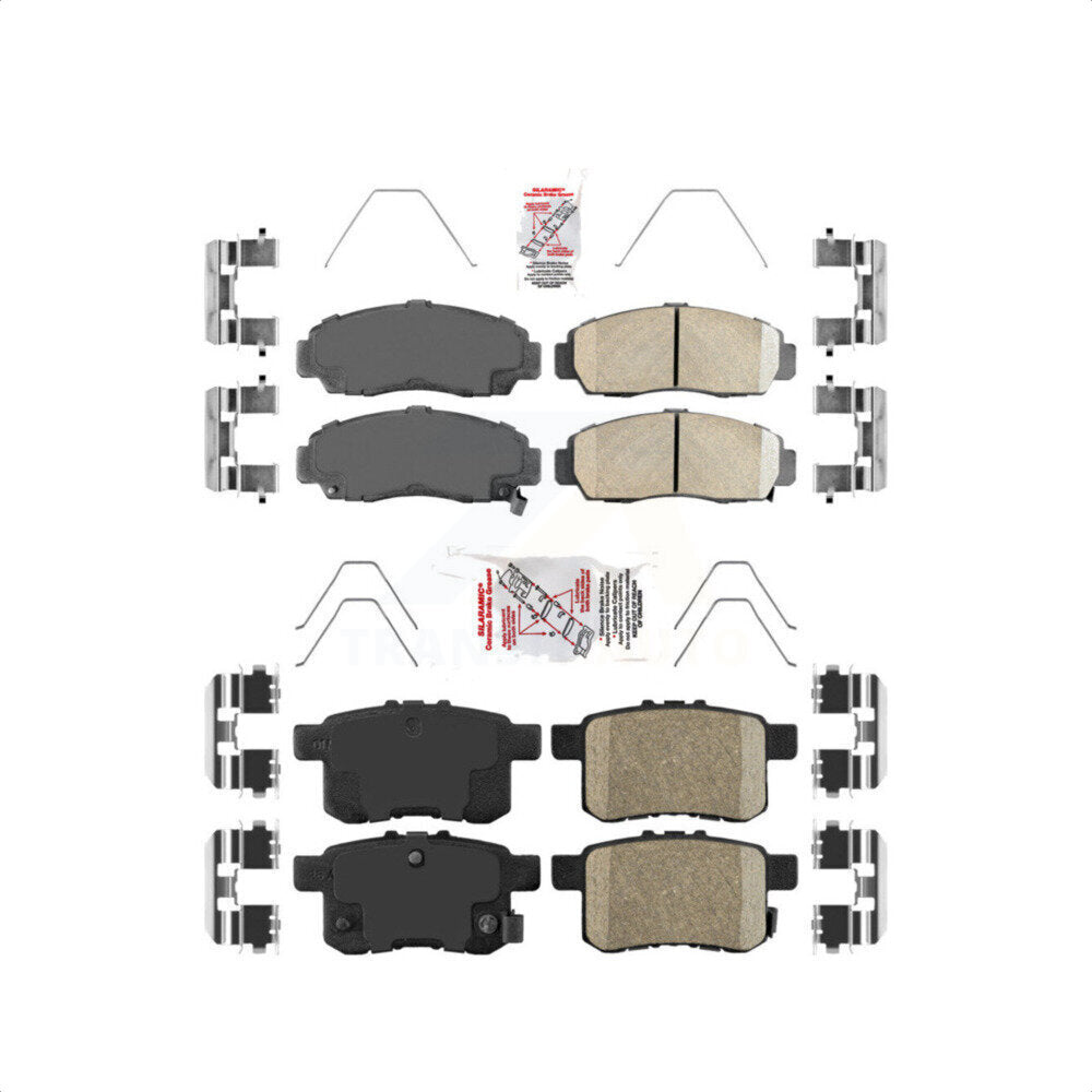 AmeriBRAKES Front Rear Ceramic Disc Brake Pads Kit For Honda Accord Acura TSX KNF-100219