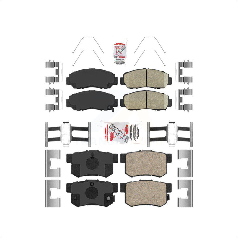 AmeriBRAKES Front Rear Ceramic Disc Brake Pads Kit For Honda Accord Acura CSX KNF-100221