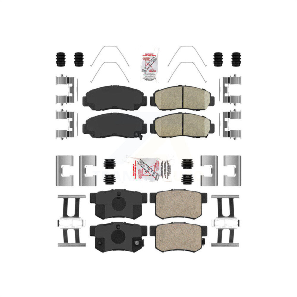 AmeriBRAKES Front Rear Ceramic Disc Brake Pads Kit For Honda Accord Acura CSX KNF-100222