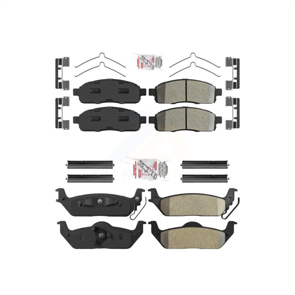 AmeriBRAKES Front Rear Semi-Metallic Disc Brake Pads Kit For Ford F-150 Lincoln Mark LT KNF-100242