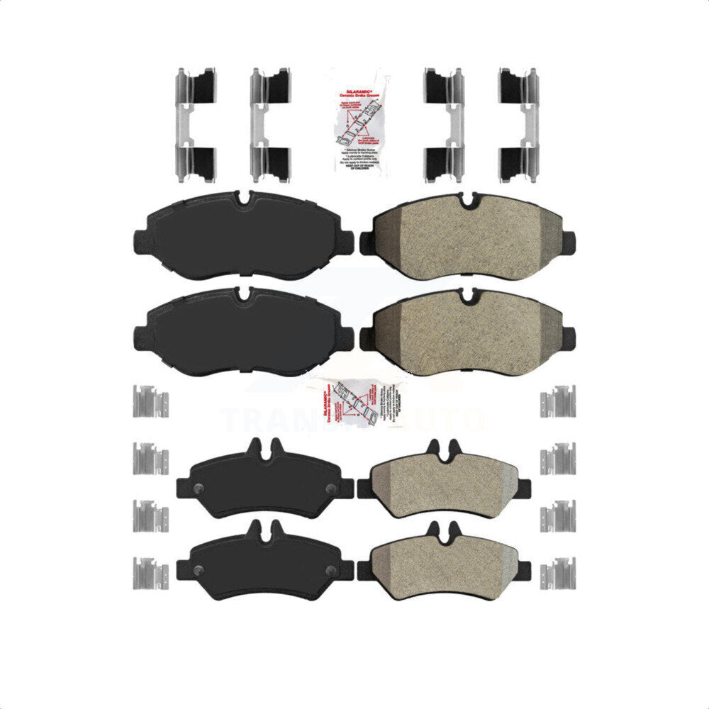AmeriBRAKES Front Rear Semi-Metallic Disc Brake Pads Kit For Sprinter 2500 Mercedes-Benz Freightliner Dodge KNF-100246