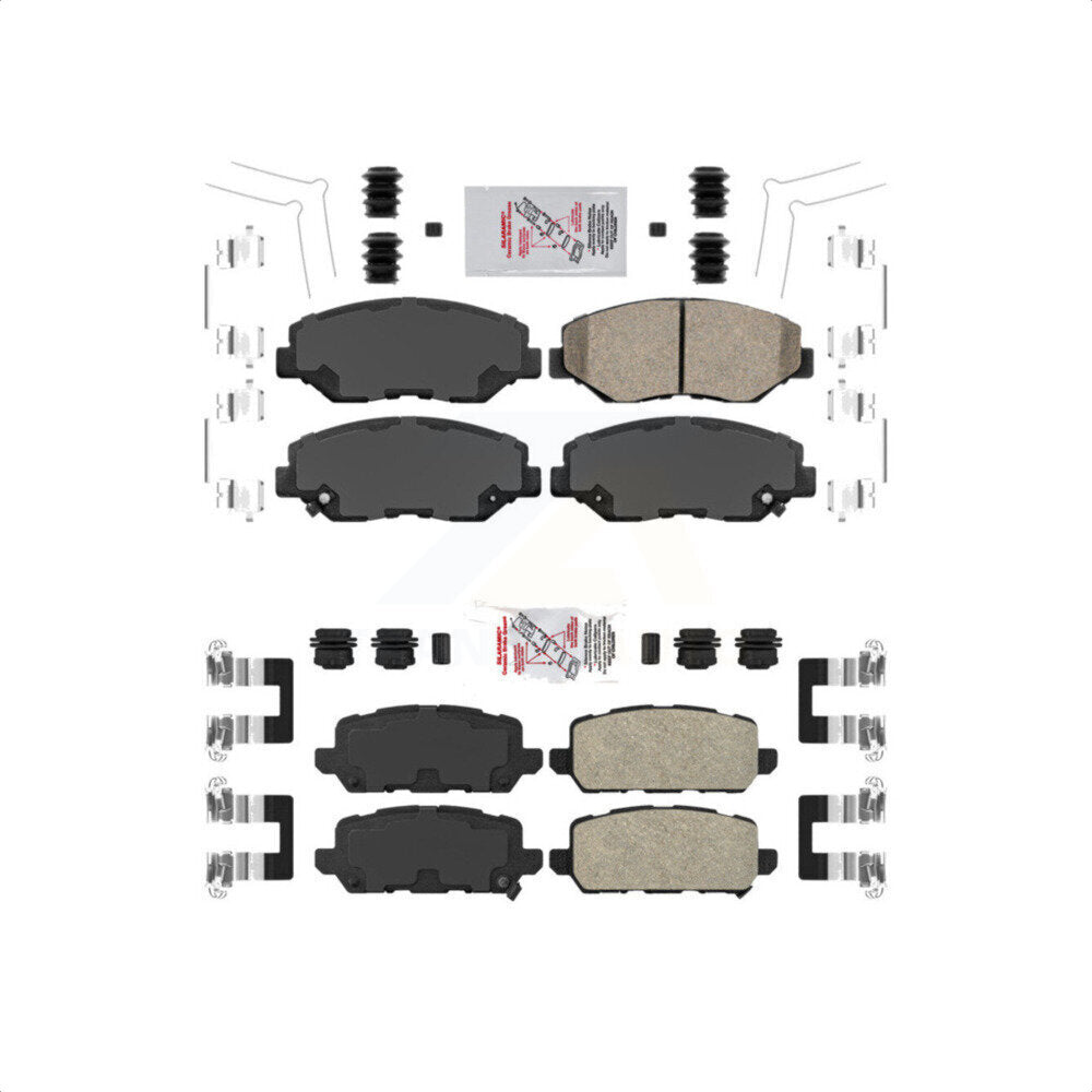 AmeriBRAKES Front Rear Ceramic Disc Brake Pads Kit For 2016 Honda CR-Z KNF-100322