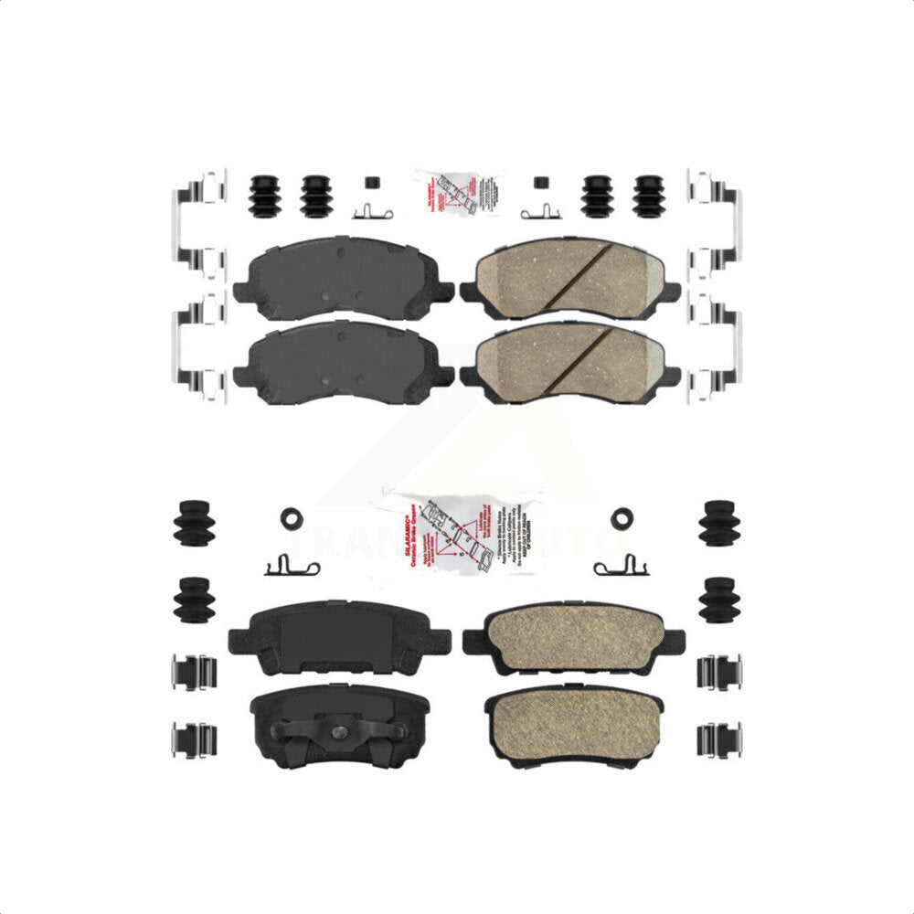 AmeriBRAKES Front Rear Ceramic Disc Brake Pads Kit For Jeep Patriot Dodge Compass Chrysler Caliber Avenger Mitsubishi Lancer Sebring 200 KNF-100342