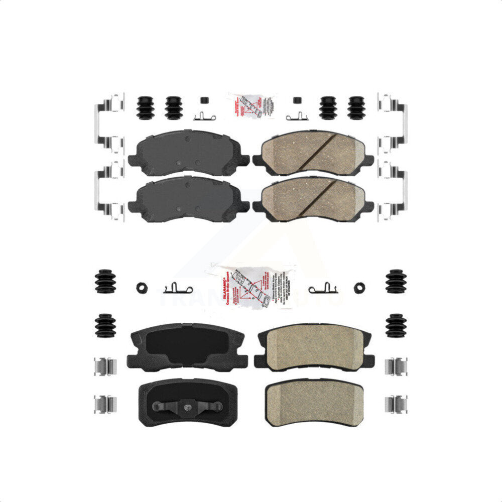 AmeriBRAKES Front Rear Ceramic Disc Brake Pads Kit For Jeep Patriot Compass Chrysler Dodge Avenger Mitsubishi Sebring 200 Lancer Outlander Sport RVR KNF-100343