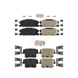 AmeriBRAKES Front Rear Ceramic Disc Brake Pads Kit For 2014-2018 Dodge Charger Pursuit with RWD 5.7L 3.6L 370mm Rotor KNF-100360
