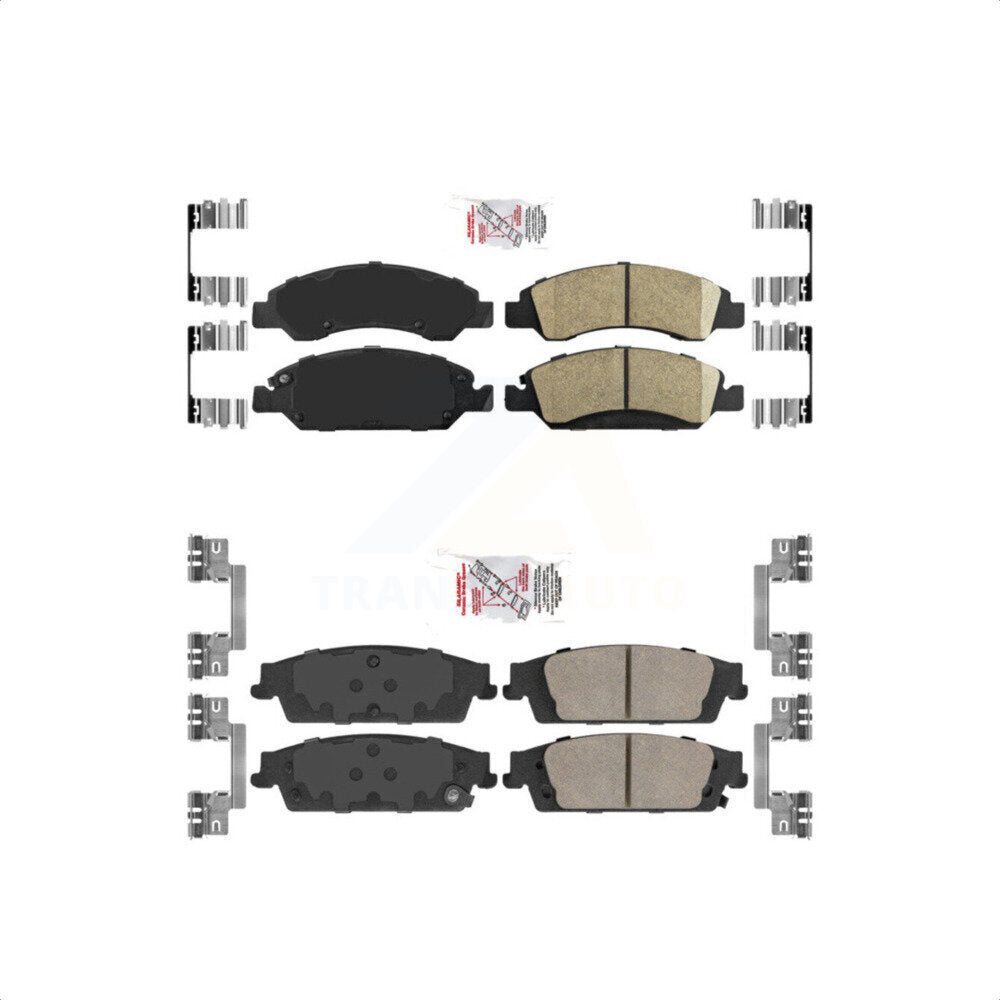 AmeriBRAKES Front Rear Ceramic Disc Brake Pads Kit For Chevrolet Silverado 1500 GMC Sierra Tahoe Suburban Yukon Cadillac XL Escalade ESV LD Limited KNF-100379