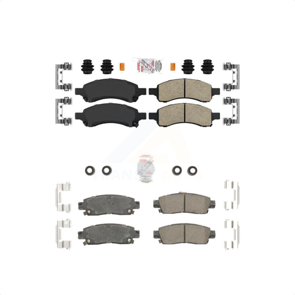 AmeriBRAKES Front Rear Ceramic Disc Brake Pads Kit For Chevrolet Trailblazer GMC Envoy EXT XL Buick Rainier Saab 9-7x Isuzu Ascender SSR KNF-100391