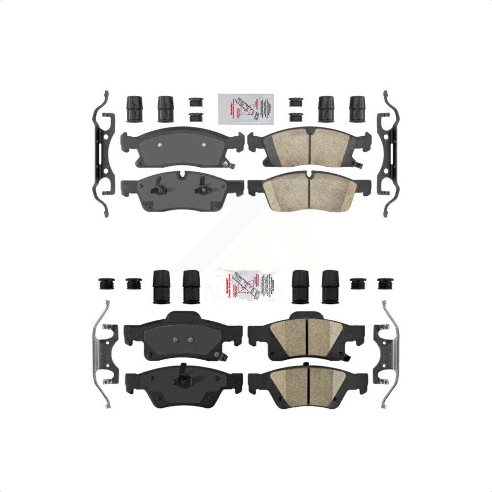 AmeriBRAKES Front Rear Ceramic Disc Brake Pads Kit For Jeep Grand Cherokee Dodge Durango WK KNF-100401