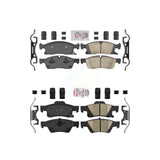 AmeriBRAKES Front Rear Ceramic Disc Brake Pads Kit For Jeep Grand Cherokee Dodge Durango WK KNF-100401