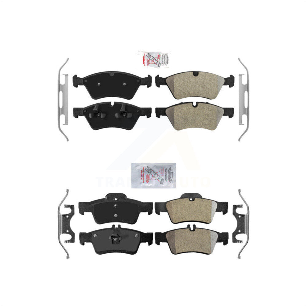 AmeriBRAKES Front Rear Semi-Metallic Disc Brake Pads Kit For Mercedes-Benz E350 E550 E500 AWD KNF-100418