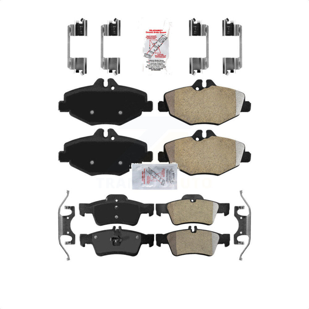 AmeriBRAKES Front Rear Semi-Metallic Disc Brake Pads Kit For Mercedes-Benz E350 E320 KNF-100420